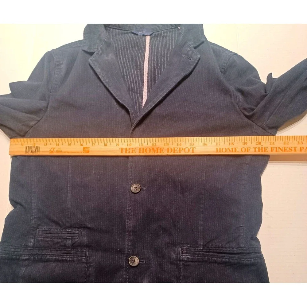 Gap Y2K Men's Navy Blue Denim 2 Button Blazer Jacket Size Medium